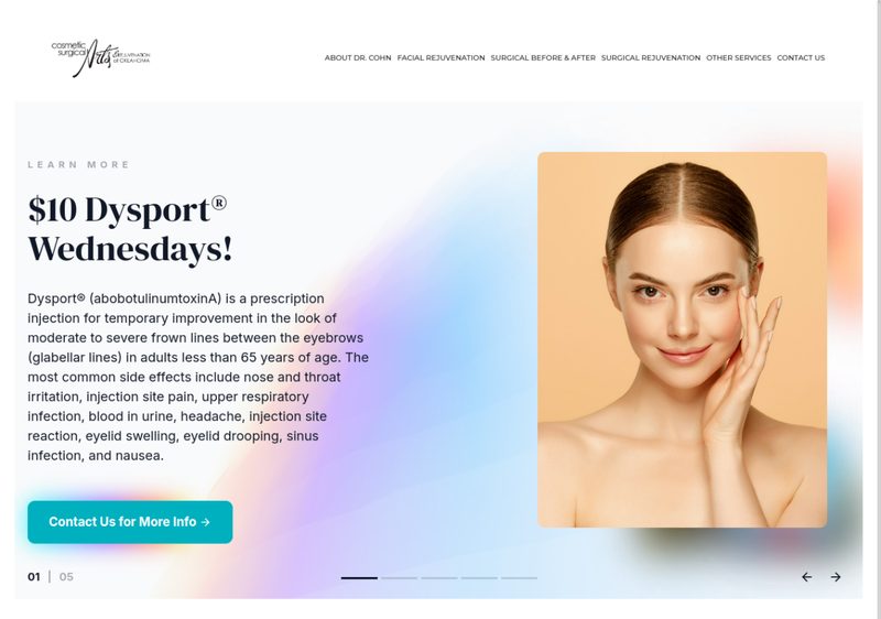 Cosmetic Surgical Arts OKC website