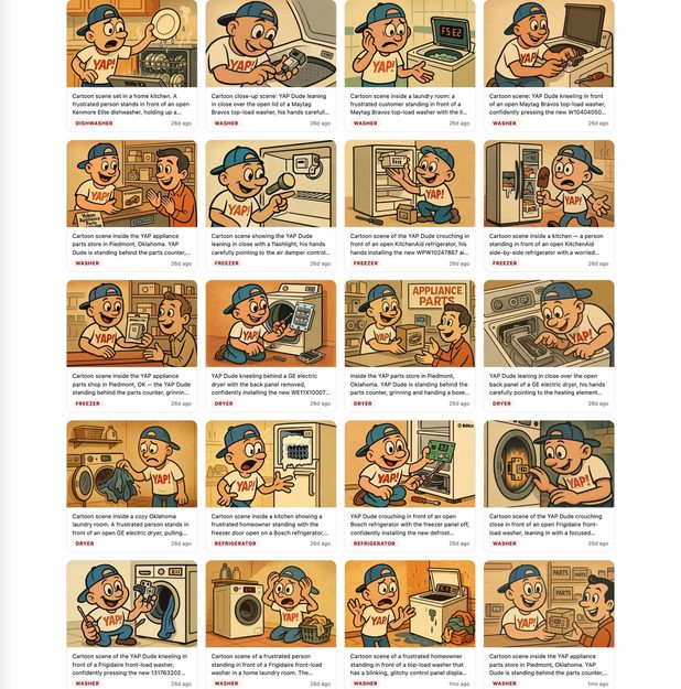 The image gallery. 700+ mascot pictures, sorted by appliance.